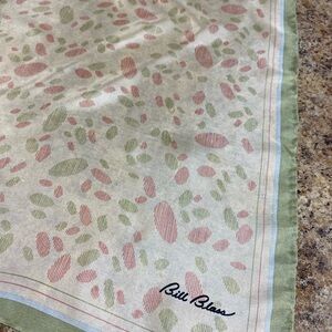 bill blass Green and Pink Printed Bedding Accent Scarf